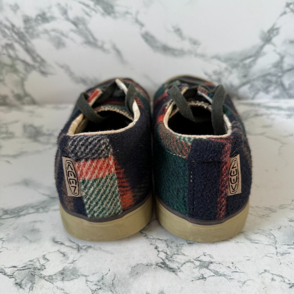 Keen Women 8 Elsa Sneakers Shoe Tartan Plaid Wool Fabric Casual Lace Up Low Top - Picture 4 of 8
